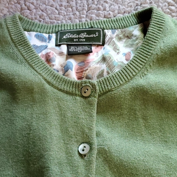 Eddie Bauer cotton/cashmere Cardigan - Picture 3 of 6